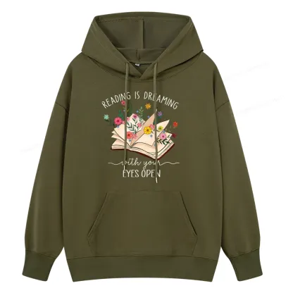 Pagewings Reading Is Dreaming With Your Eyes Open Unisex Classic Hoodie