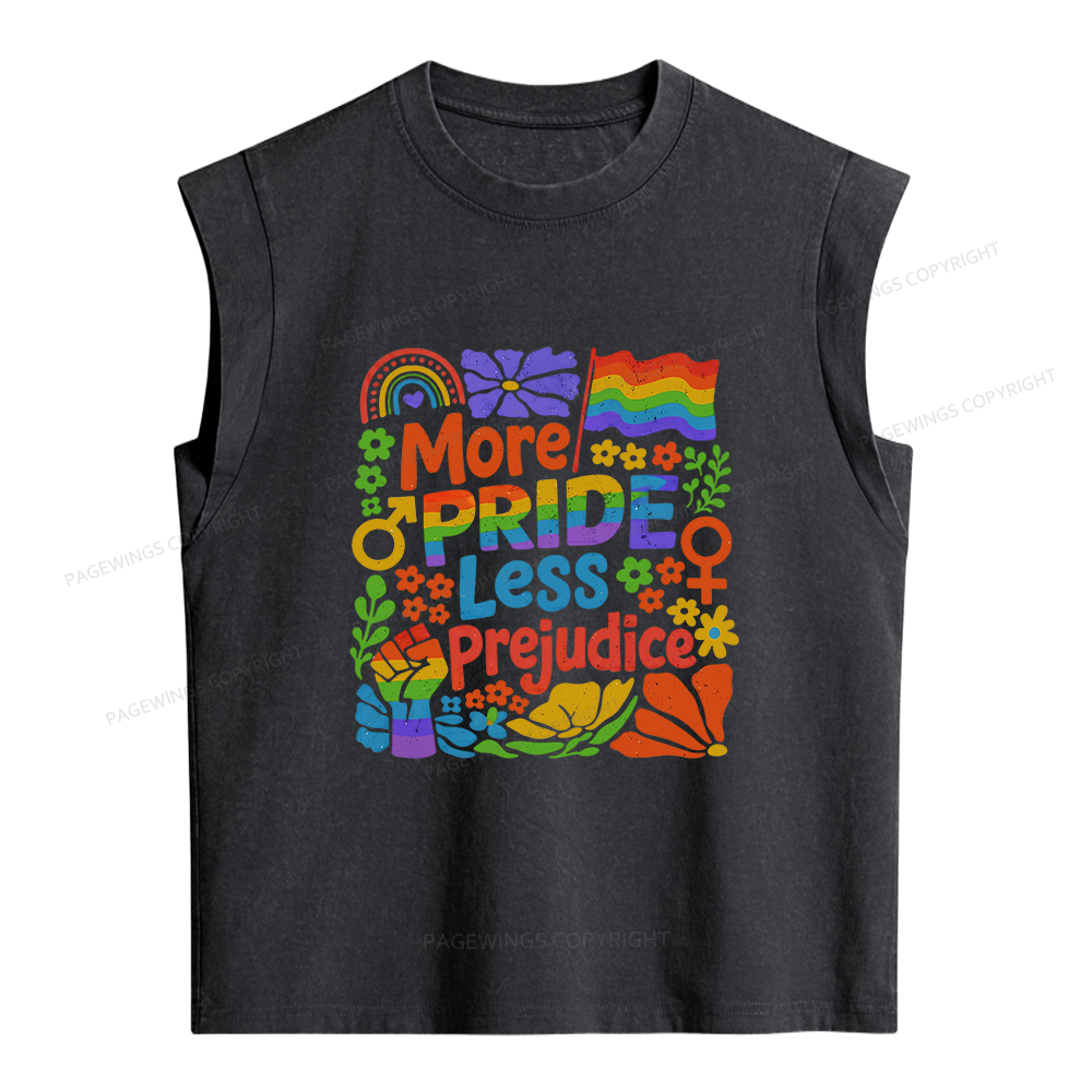 Pagewings More Pride Less Prejudice Women's Washed Tank Top