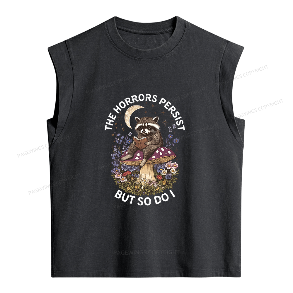 Pagewings The Horrors Persist But So Do I Women's Washed Tank Top