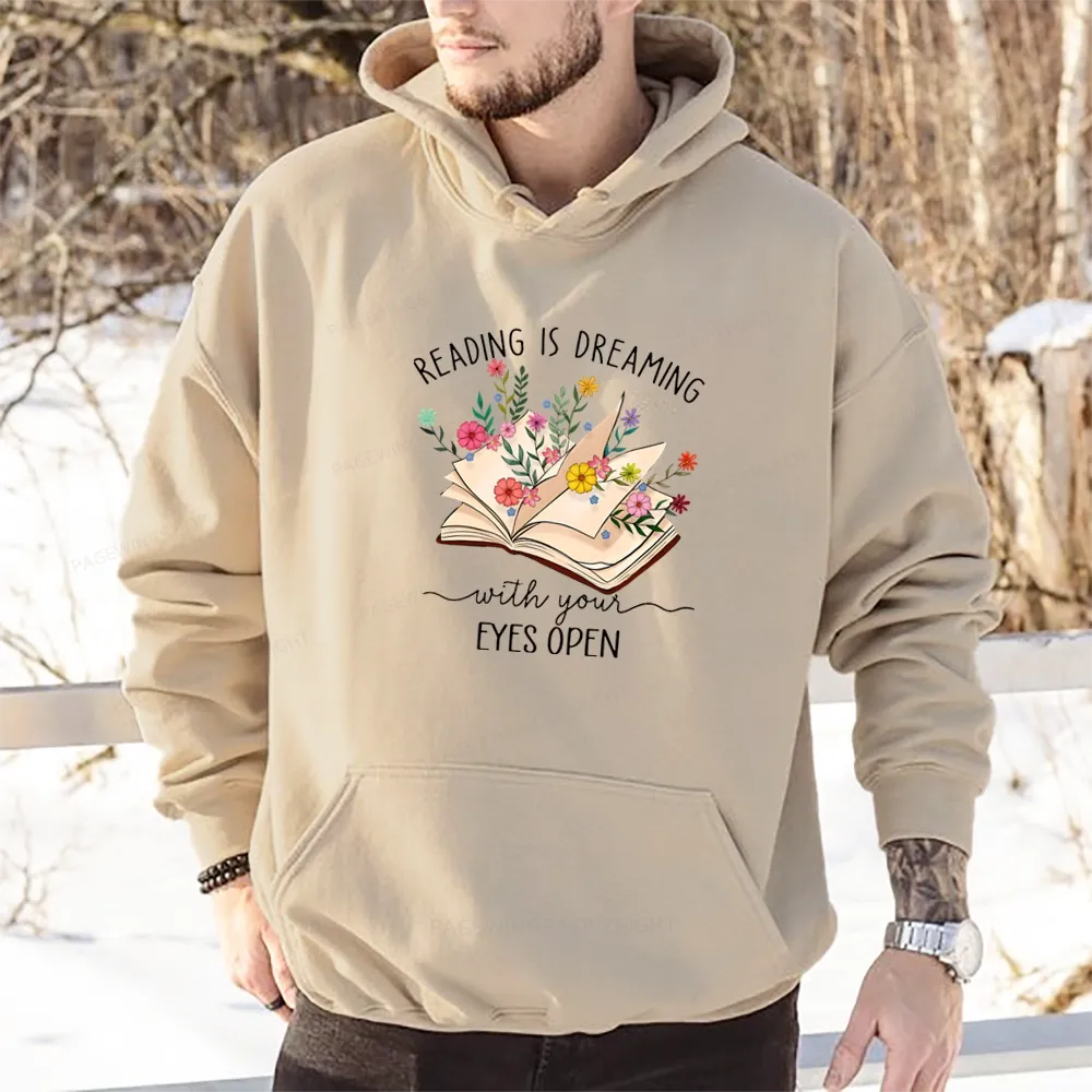 Pagewings Reading Is Dreaming With Your Eyes Open Unisex Classic Hoodie