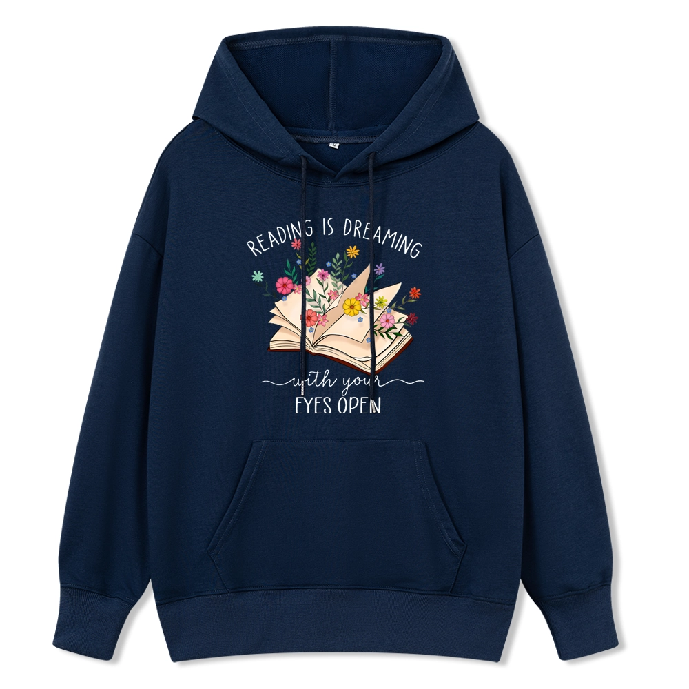 Pagewings Reading Is Dreaming With Your Eyes Open Unisex Classic Hoodie