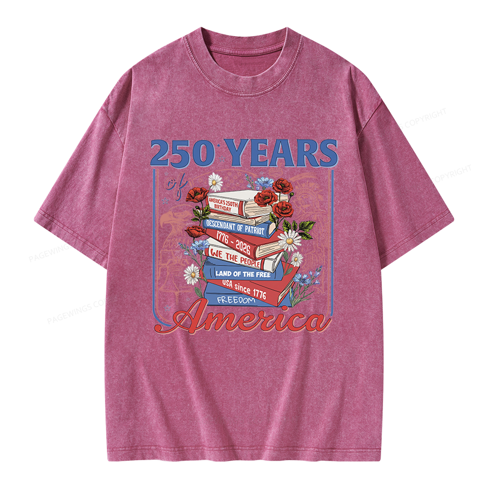 Pagewings Patriotic Reader Unisex Washed T-shirt
