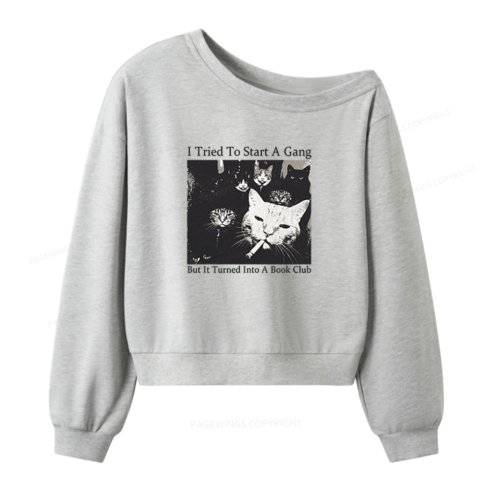 Pagewings Book Club Women Off Shoulder Sweatshirt