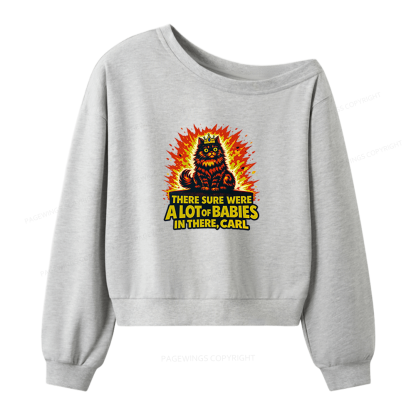 Pagewings A Lot Of Babies In There Women Off Shoulder Sweatshirt