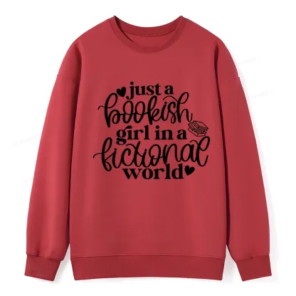 Pagewings Just A Bookish Girl In A Fictional World Unisex Classic Sweatshirt