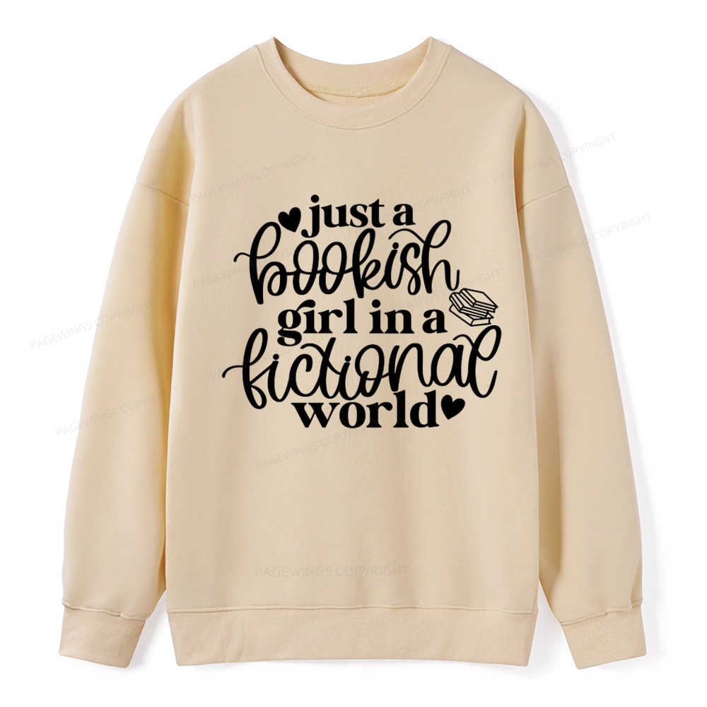 Pagewings Just A Bookish Girl In A Fictional World Unisex Classic Sweatshirt