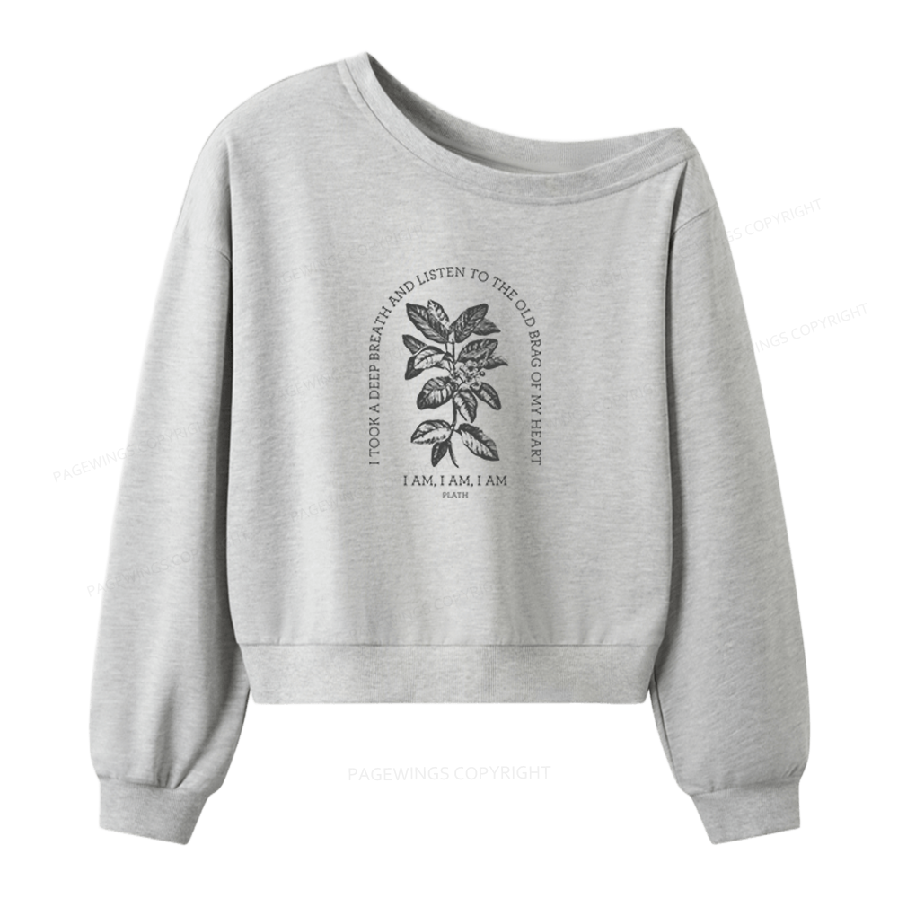 Pagewings Poet Bookish Women Off Shoulder Sweatshirt