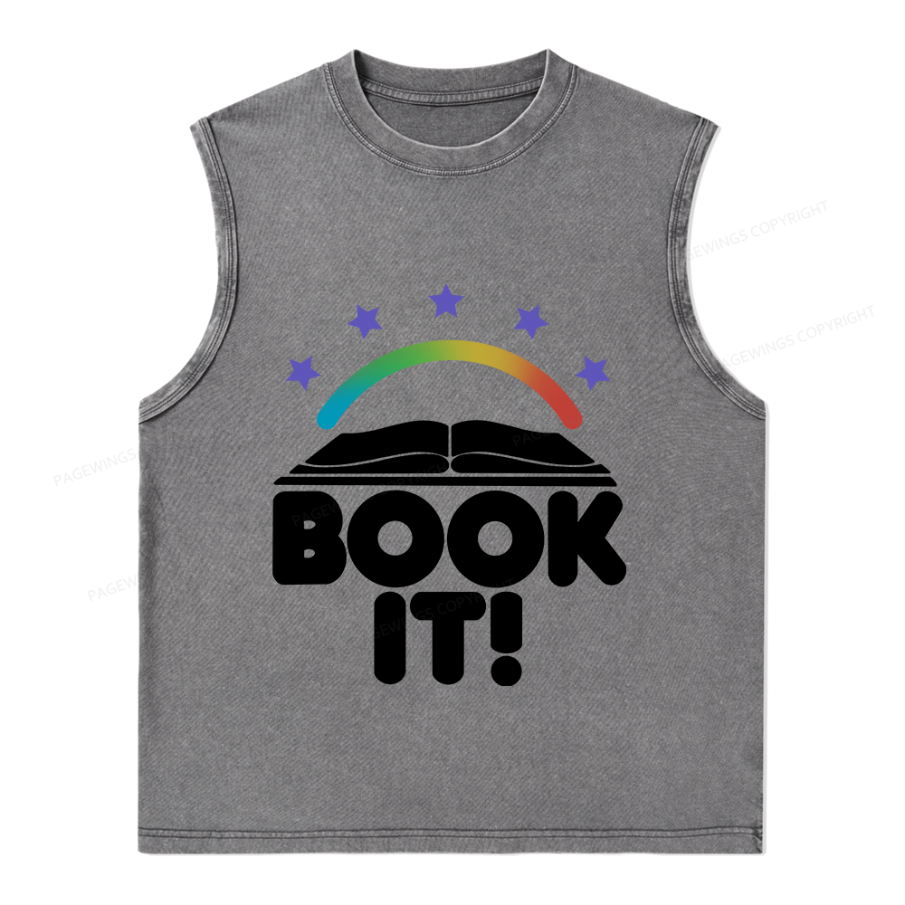 Pagewings Book It Unisex Washed Tank Top