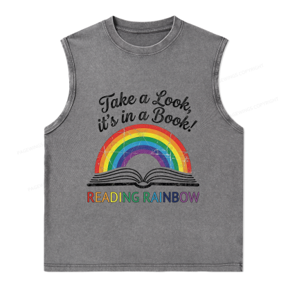 Pagewings Take A Look It's In A Book Unisex Washed Tank Top