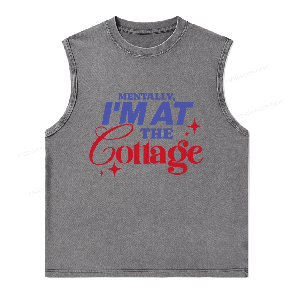 Pagewings  I'm at the Cottage Unisex Washed Tank Top
