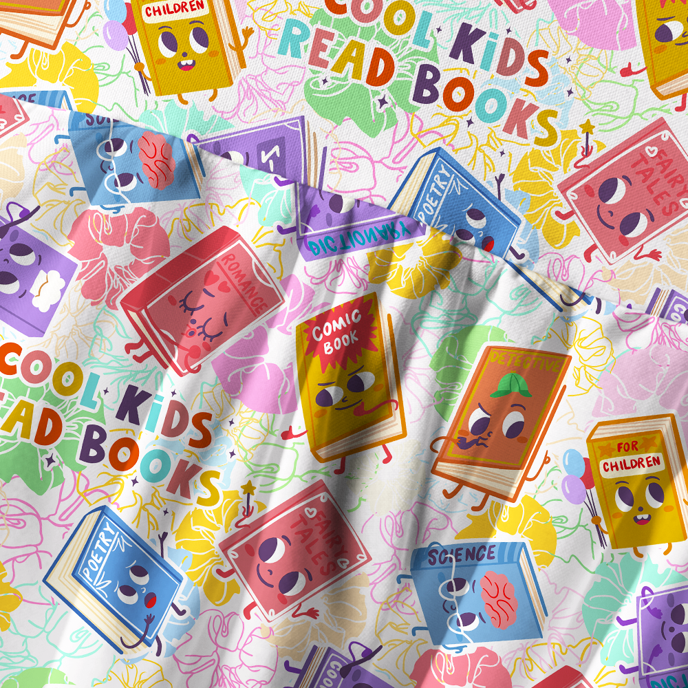Pagewings Cool Kids Read Books Printed Spaghetti Strap Midi Sundress
