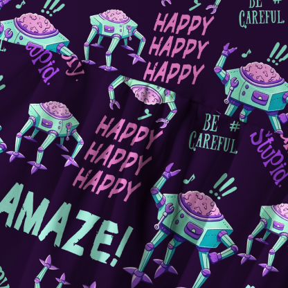 Pagewings Happy Happy Happy Printed Spaghetti Strap Midi Sundress