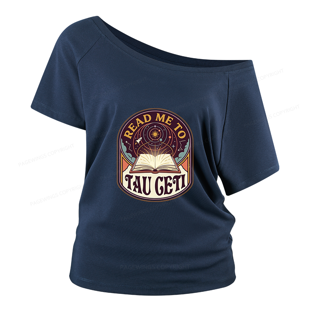Pagewings Sci-Fi Novel Lover Women Off Shoulder T-shirts