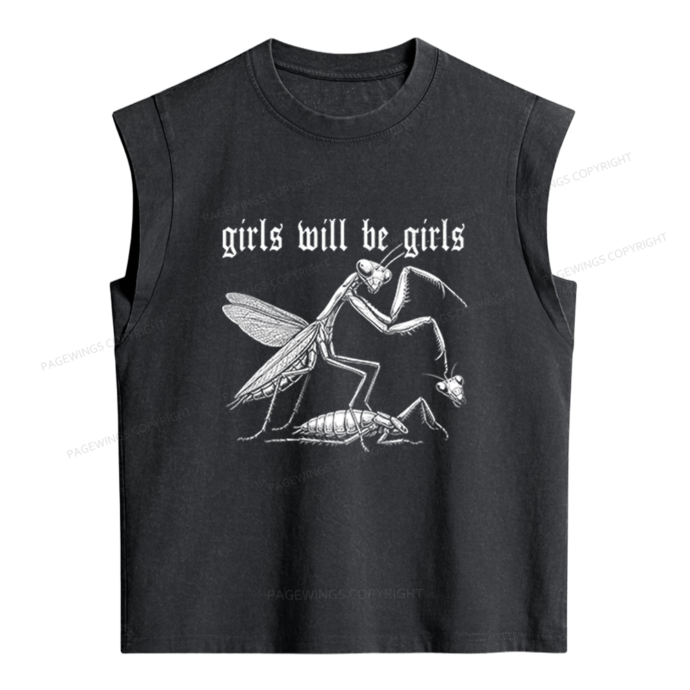 Pagewings Girls Will Be Girls Women's Washed Tank Top