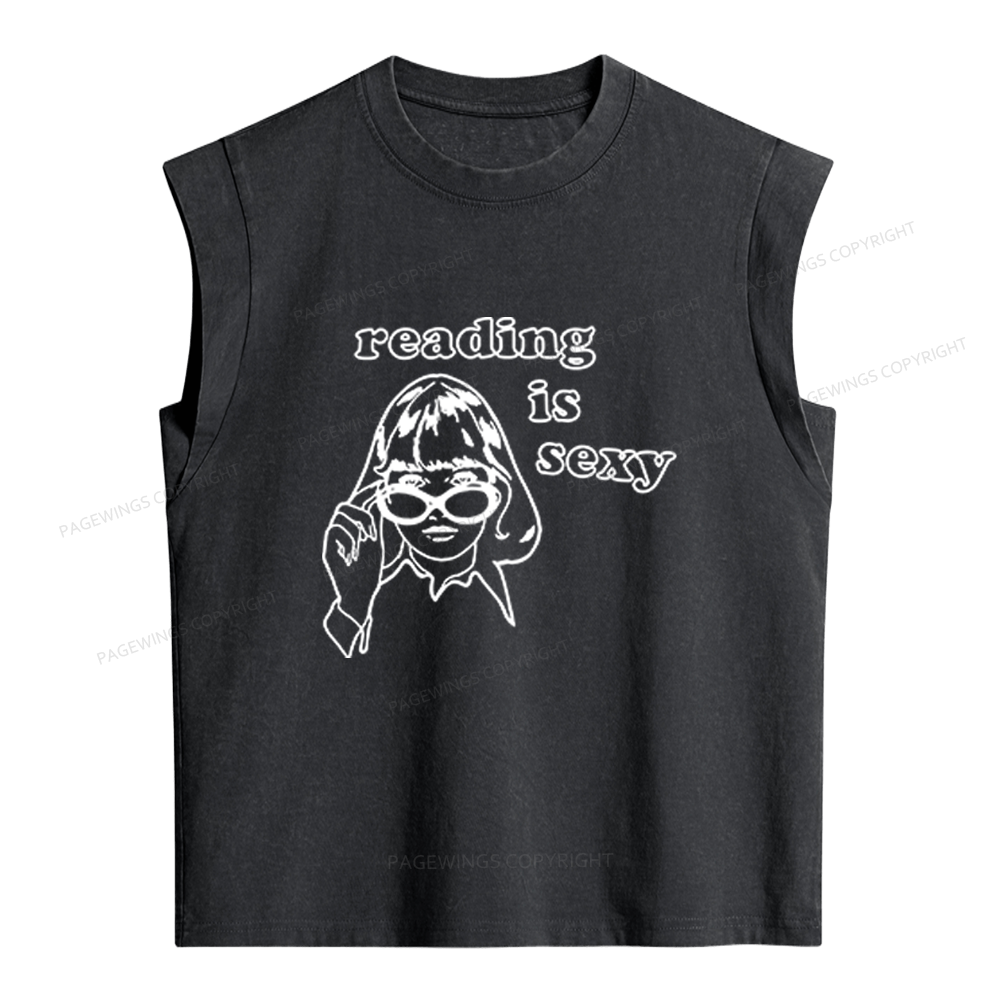 Pagewings Reading Is Sexy Women's Washed Tank Top
