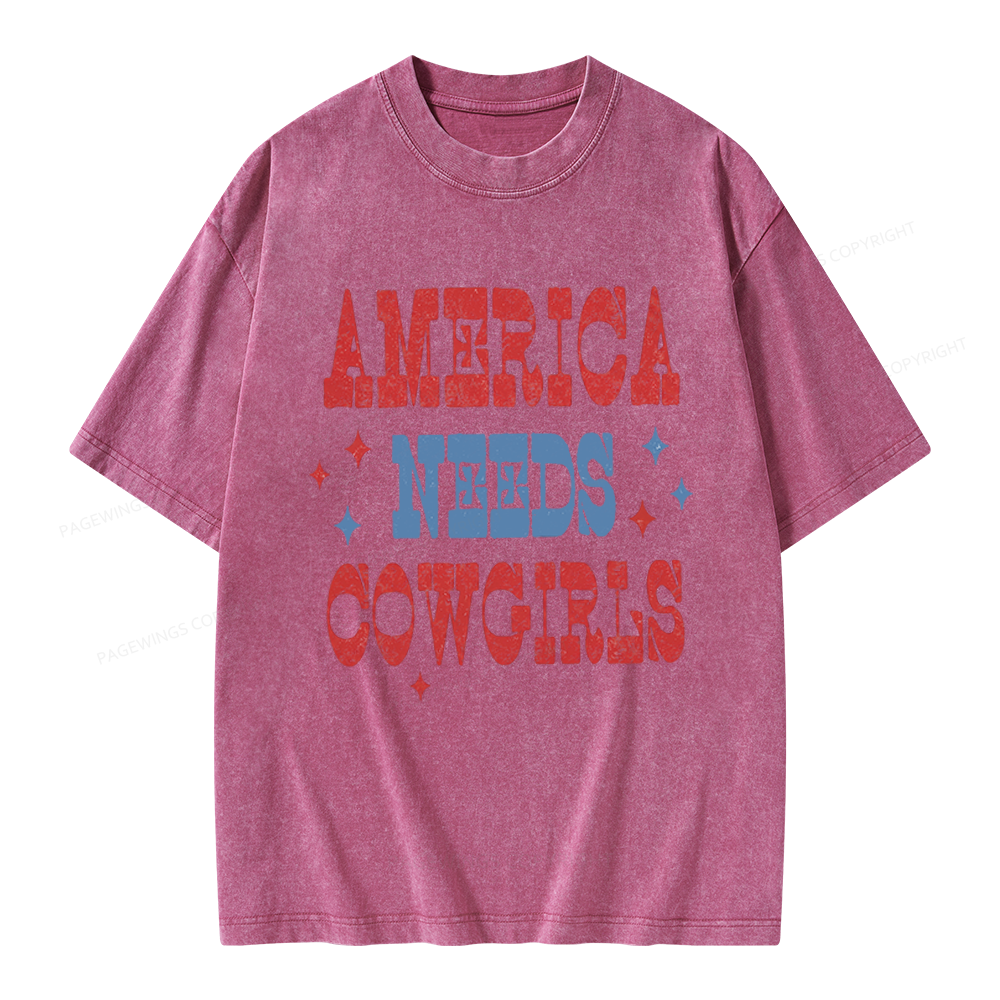 Pagewings America Needs Reading Unisex Washed T-shirt