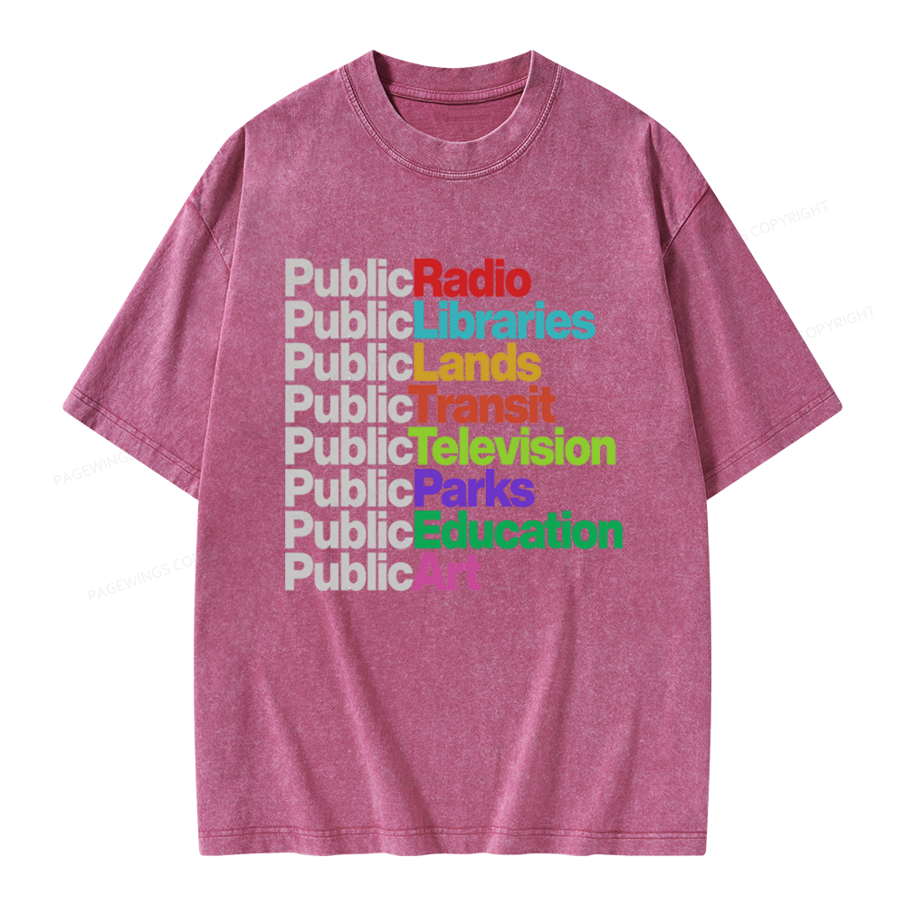 Pagewings Public Libraries Unisex Washed T-shirt