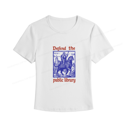 Pagewings Defend the Public Library Women's Baby Tee