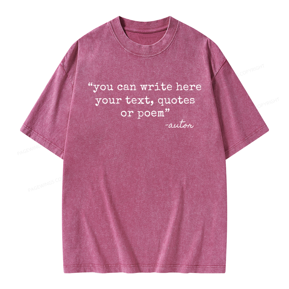 Pagewings Personalized Quote Unisex Washed T-shirt