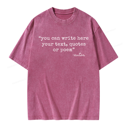 Pagewings Personalized Quote Unisex Washed T-shirt