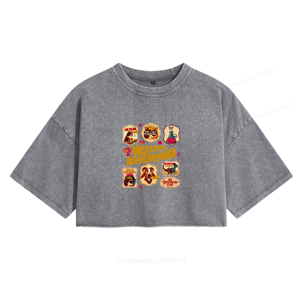 Pagewings New Achievement Women's Washed Cropped T-shirt