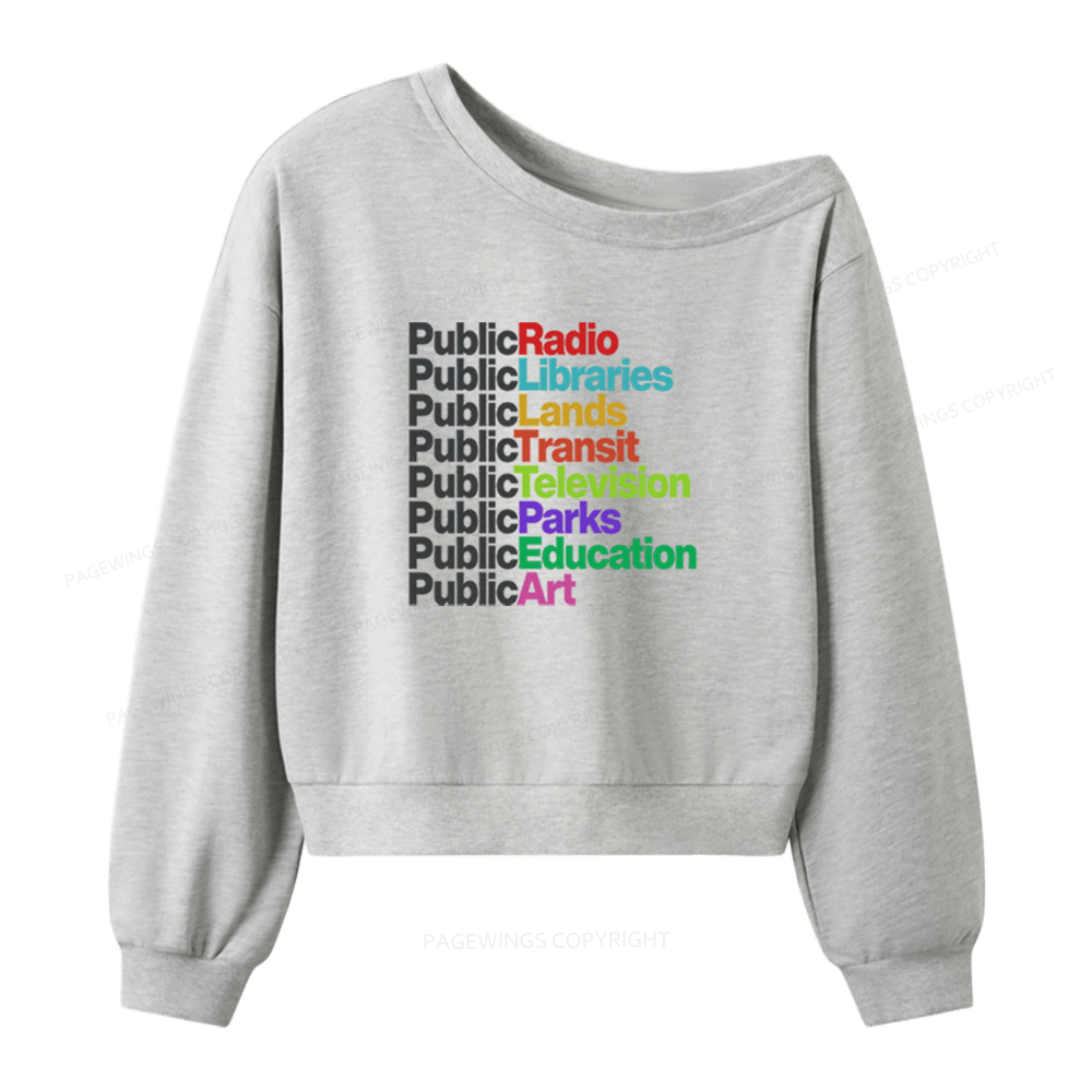 Pagewings Public Libraries Women Off Shoulder Sweatshirt