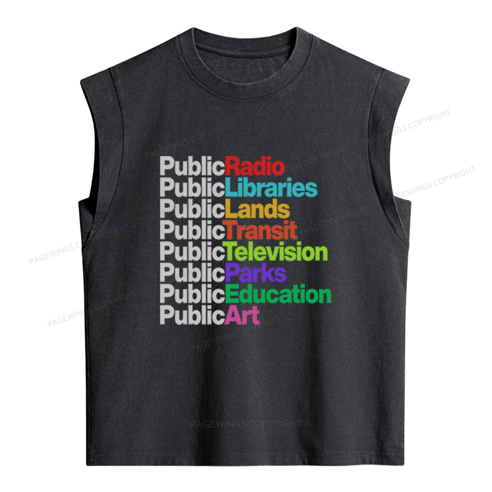 Pagewings Public Libraries Women's Washed Tank Top
