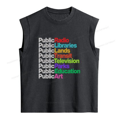 Pagewings Public Libraries Women's Washed Tank Top