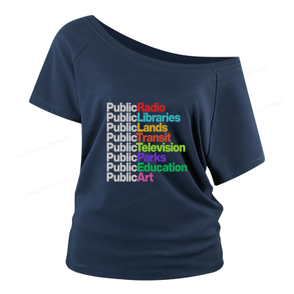 Pagewings Public Libraries Women Off Shoulder T-shirts