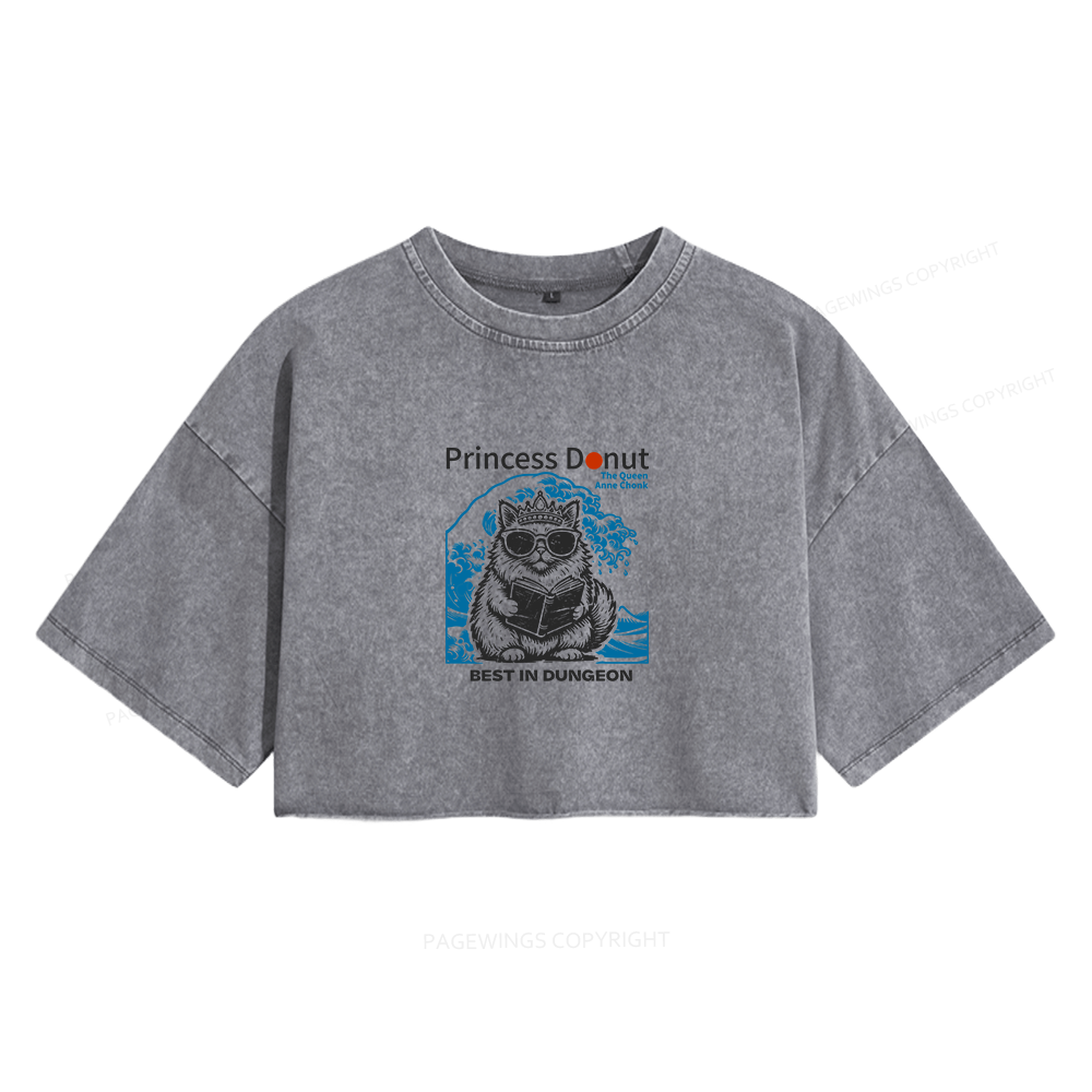 Pagewings Sci-Fi Lover Women's Washed Cropped T-shirt