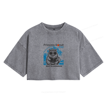 Pagewings Sci-Fi Lover Women's Washed Cropped T-shirt