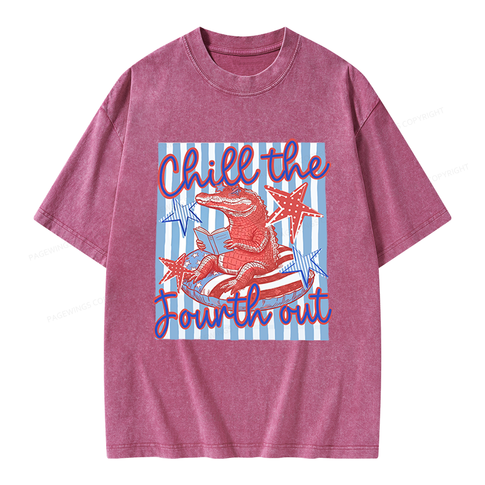 Pagewings Chill The Fourth Out Unisex Washed T-shirt