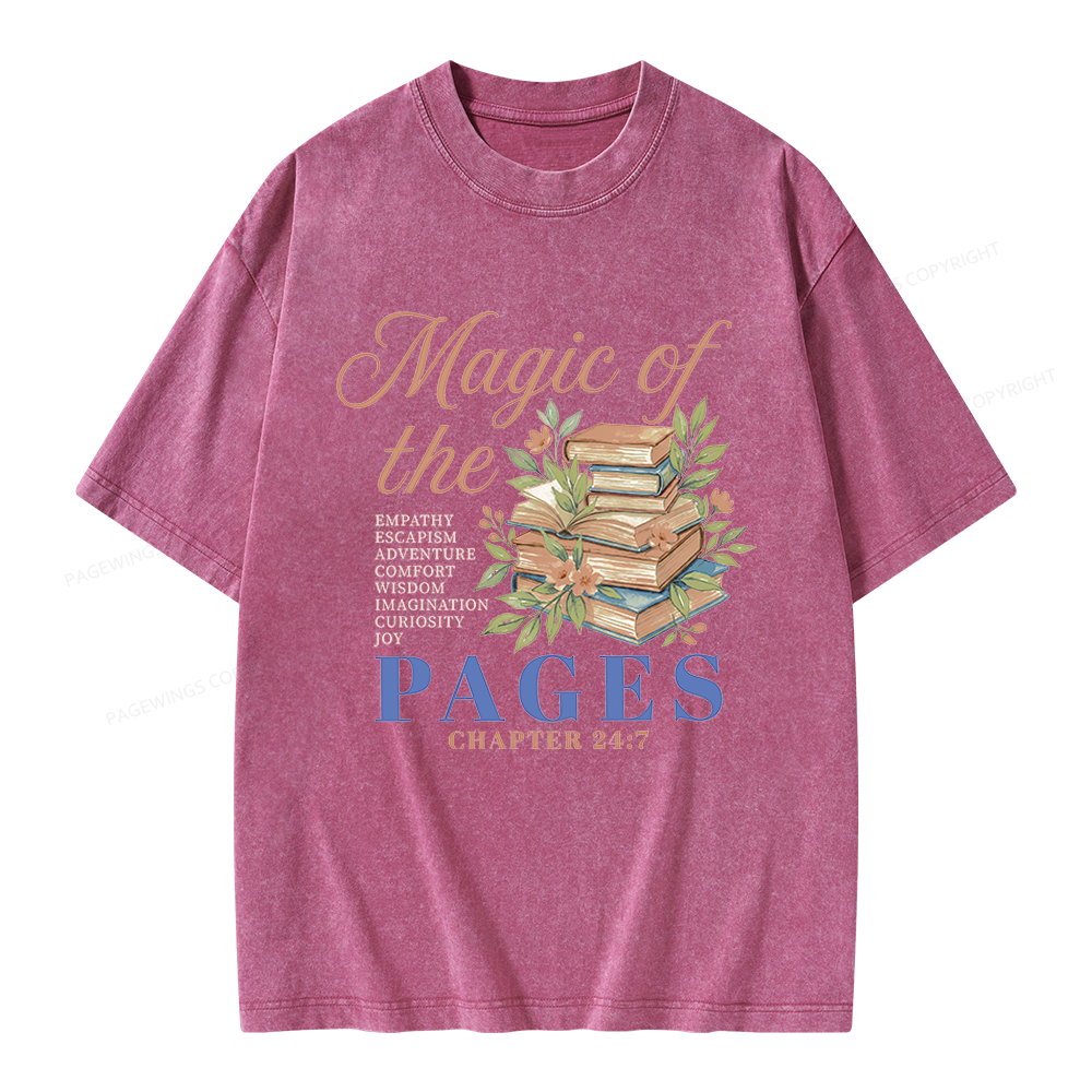 Pagewings Magic Of The Pages Unisex Washed T-shirt