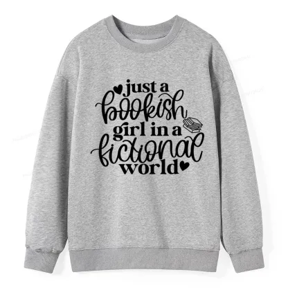 Pagewings Just A Bookish Girl In A Fictional World Unisex Classic Sweatshirt