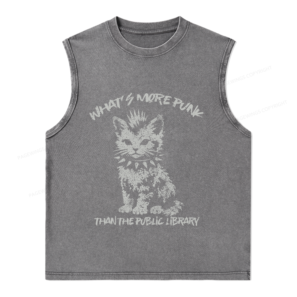 Pagewings What's More Punk Than The Public Library Unisex Washed Tank Top