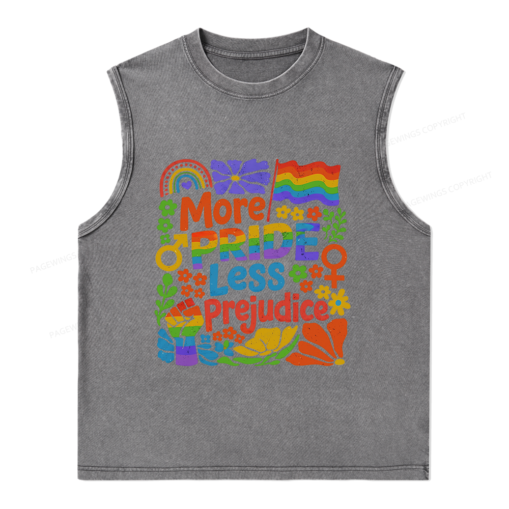 Pagewings More Pride Less Prejudice Unisex Washed Tank Top