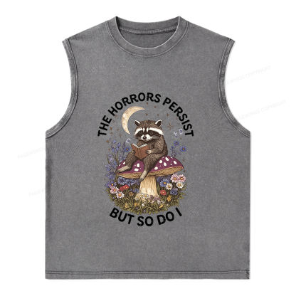 Pagewings The Horrors Persist But So Do I Unisex Washed Tank Top