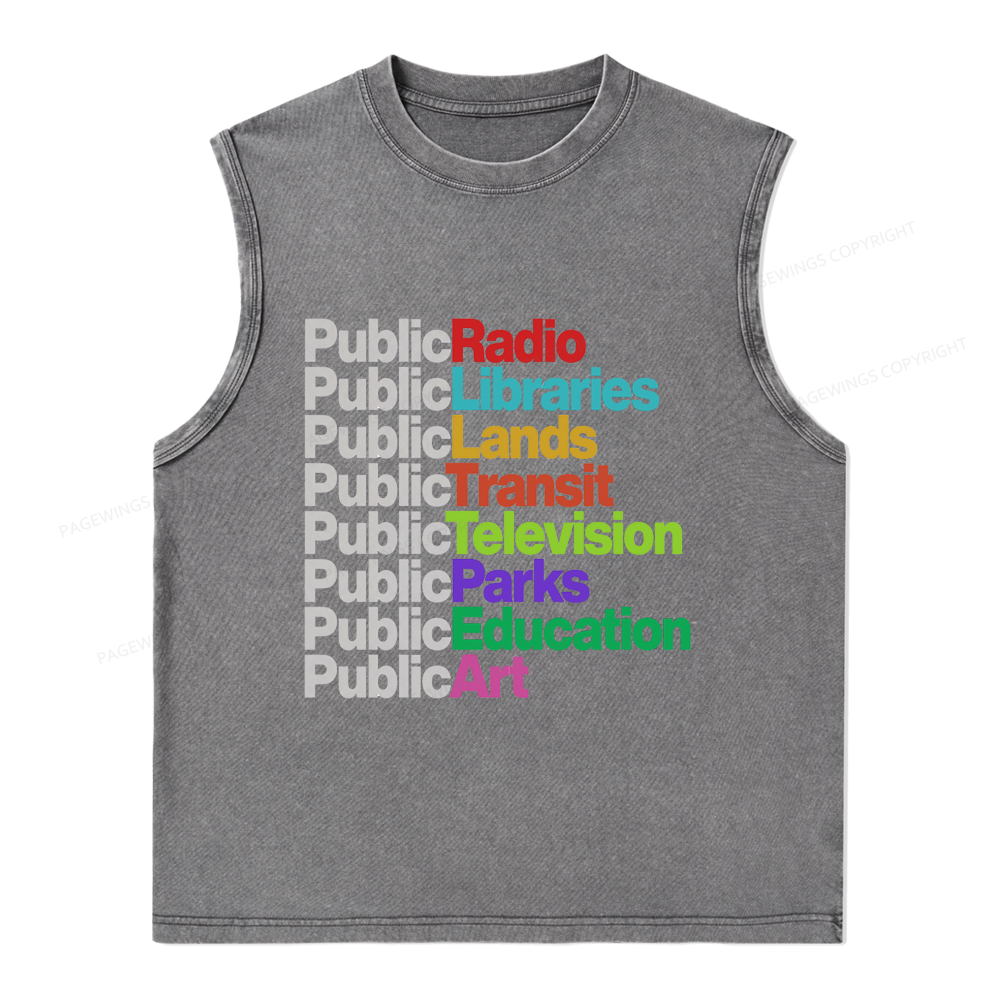 Pagewings Public Libraries Unisex Washed Tank Top