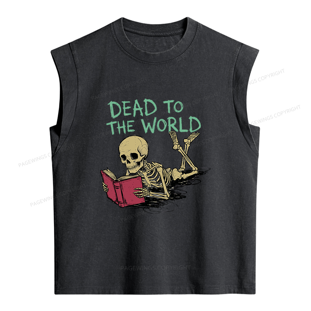 Pagewings Dead To The World Women's Washed Tank Top