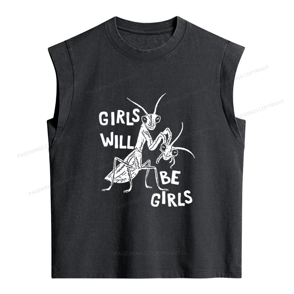 Pagewings Girls Will Be Girls Women's Washed Tank Top