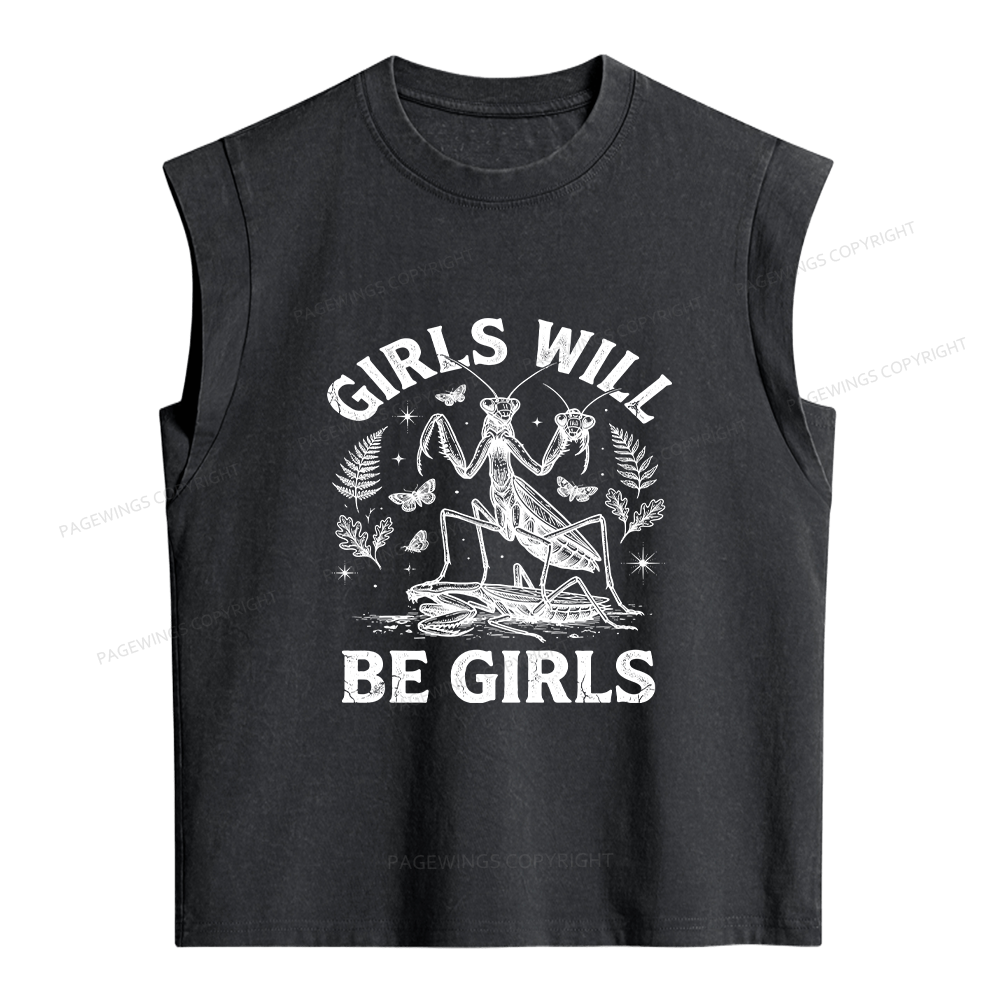 Pagewings Girls Will Be Girls Women's Washed Tank Top