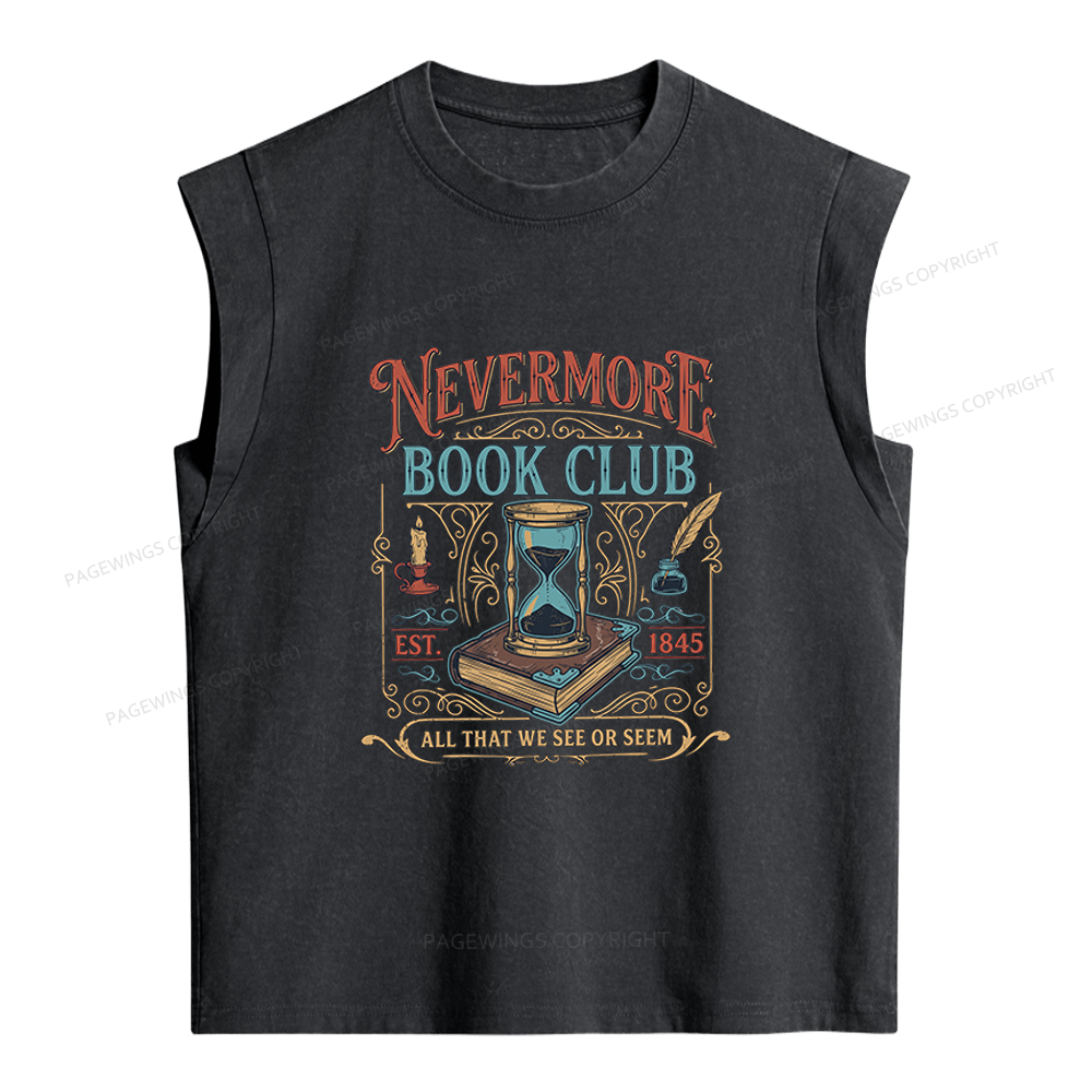 Pagewings Nevermore Book Club Women's Washed Tank Top