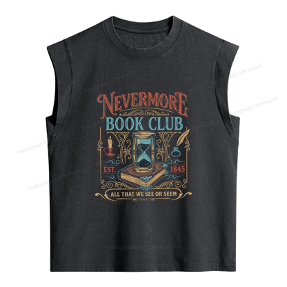 Pagewings Nevermore Book Club Women's Washed Tank Top