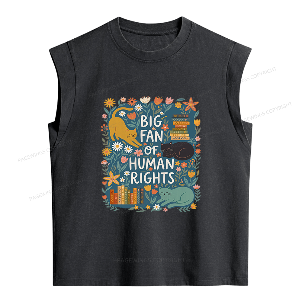 Pagewings Big Fan Of Human Rights Women's Washed Tank Top