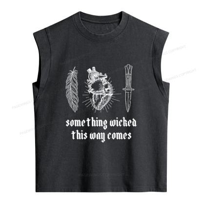 Pagewings Something Wicked This Way Comes Women's Washed Tank Top