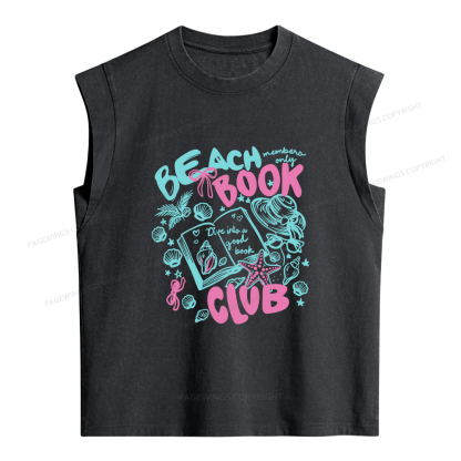 Pagewings Beach Book Club Women's Washed Tank Top