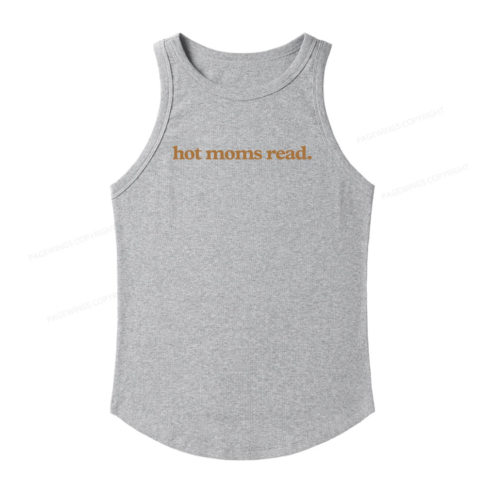 Pagewings Slim Fit Hot Moms Read Women's Fitted Tank Top 