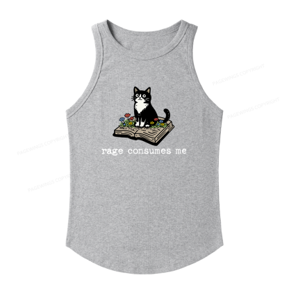 Pagewings Slim Fit Rage Consumes Me Women's Fitted Tank Top 