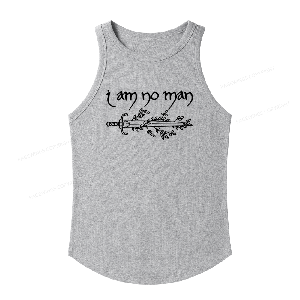 Pagewings Slim Fit I Am No Man Women's Fitted Tank Top
