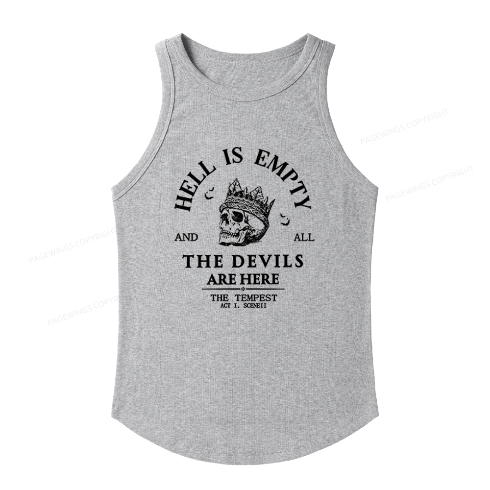 Pagewings Slim Fit Hell is Empty and all the Devils are Here Women's Fitted Tank Top